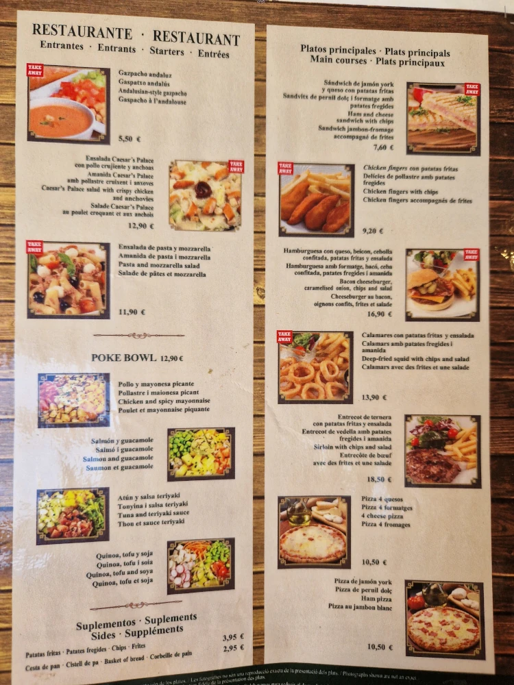 Hotel Gold River - River Pool Bar Food Menu