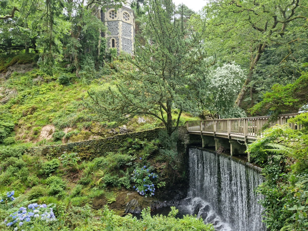 Bodnant Gardens Waterfall, Bridge and the Poem