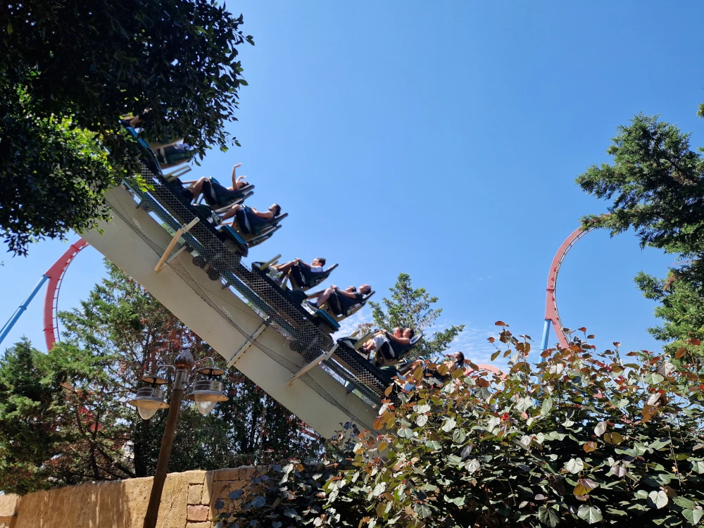 PortAventura Park Shambhala emerging from the trees!