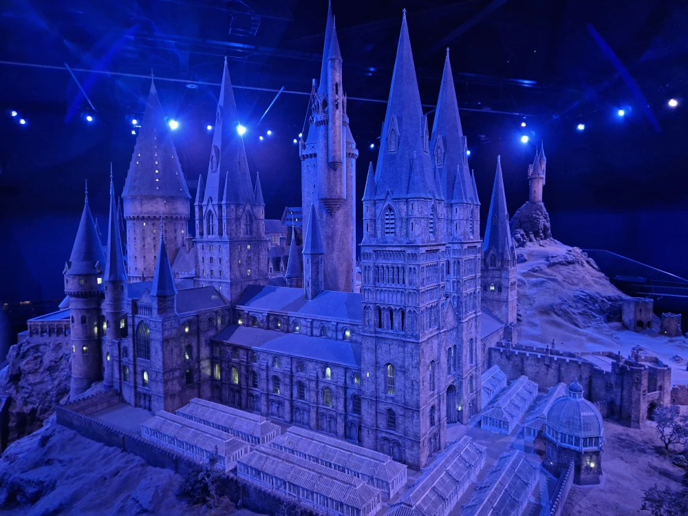 Warner Bros Studio Tour Hogwarts Castle Model at Night