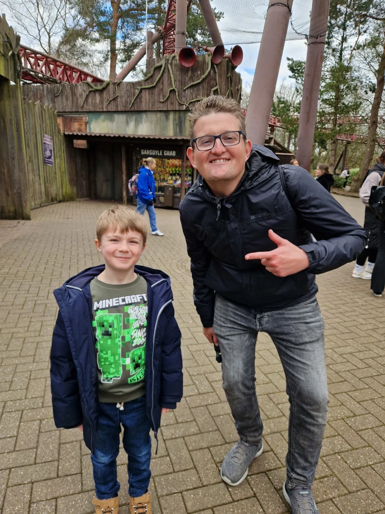 Alton Towers - Elliott with Shawn Sanbrooke