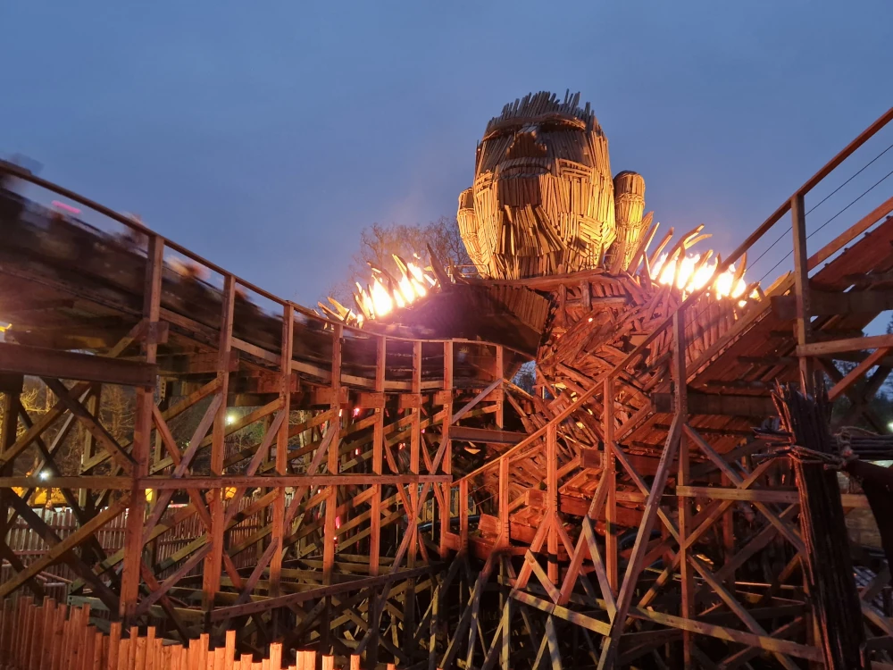 Alton Towers - Wicker Man at Night