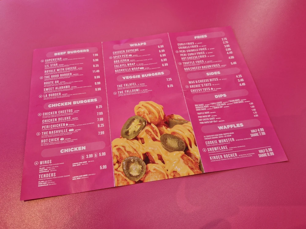 Archie's Manchester Menu