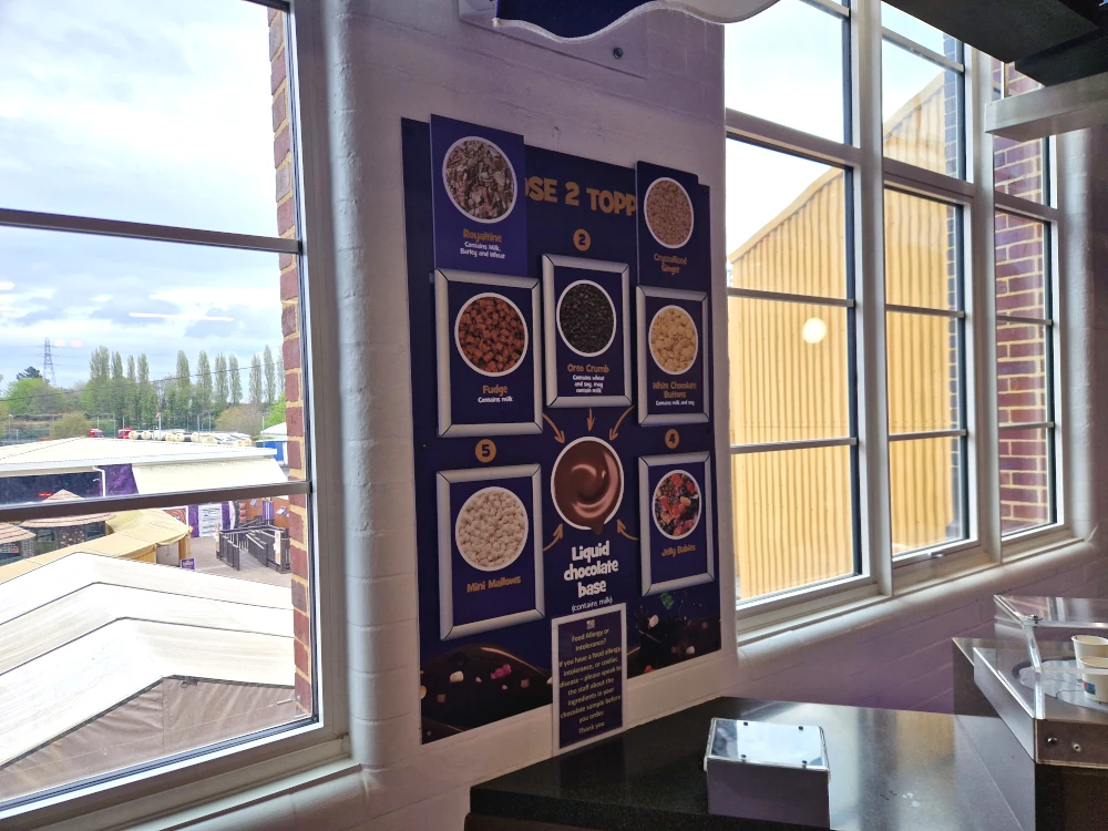 Cadbury World Chocolate Tasting Menu