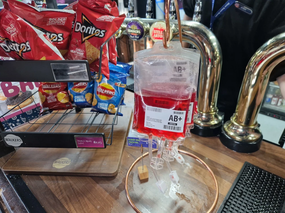 Alton Towers Scarefest Blood Bag Cocktail