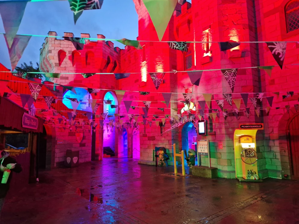 Legoland Windsor Castle inside at night