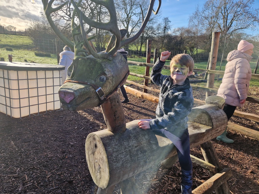 Christmas Farm Wrexham Wooden Reindeer