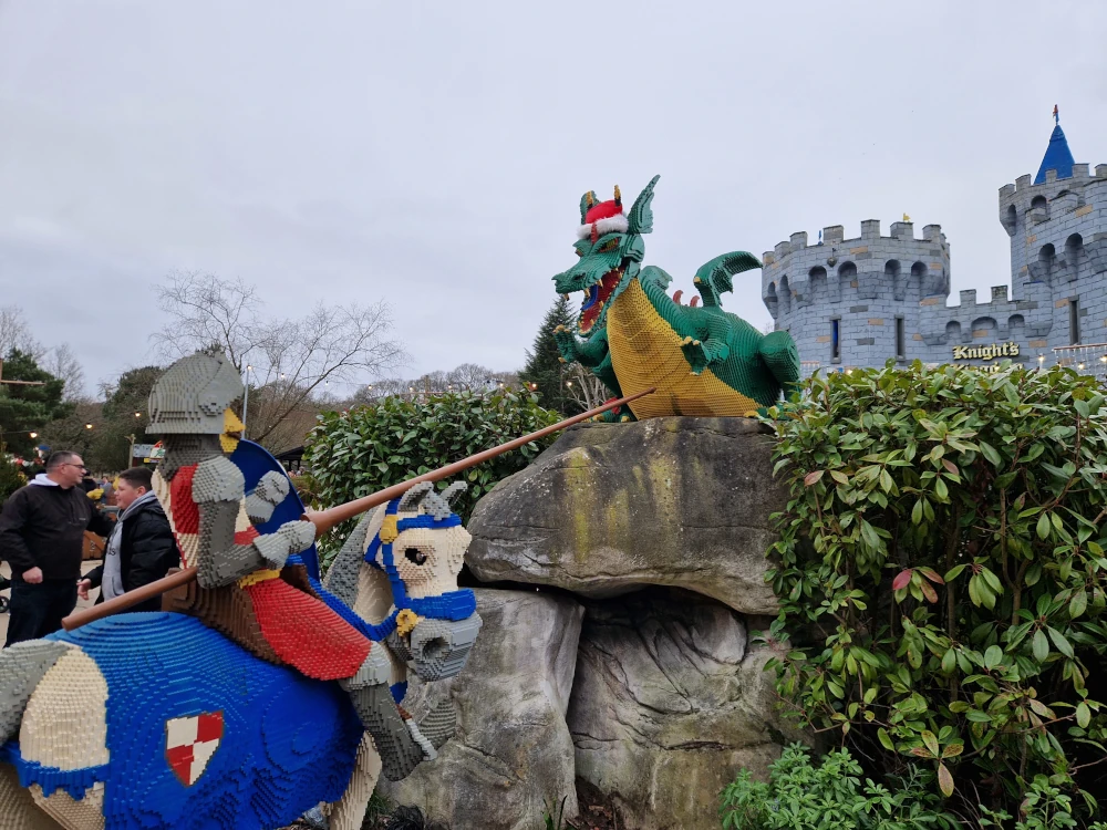 Legoland Windsor Christmas Dragon in Santa hat